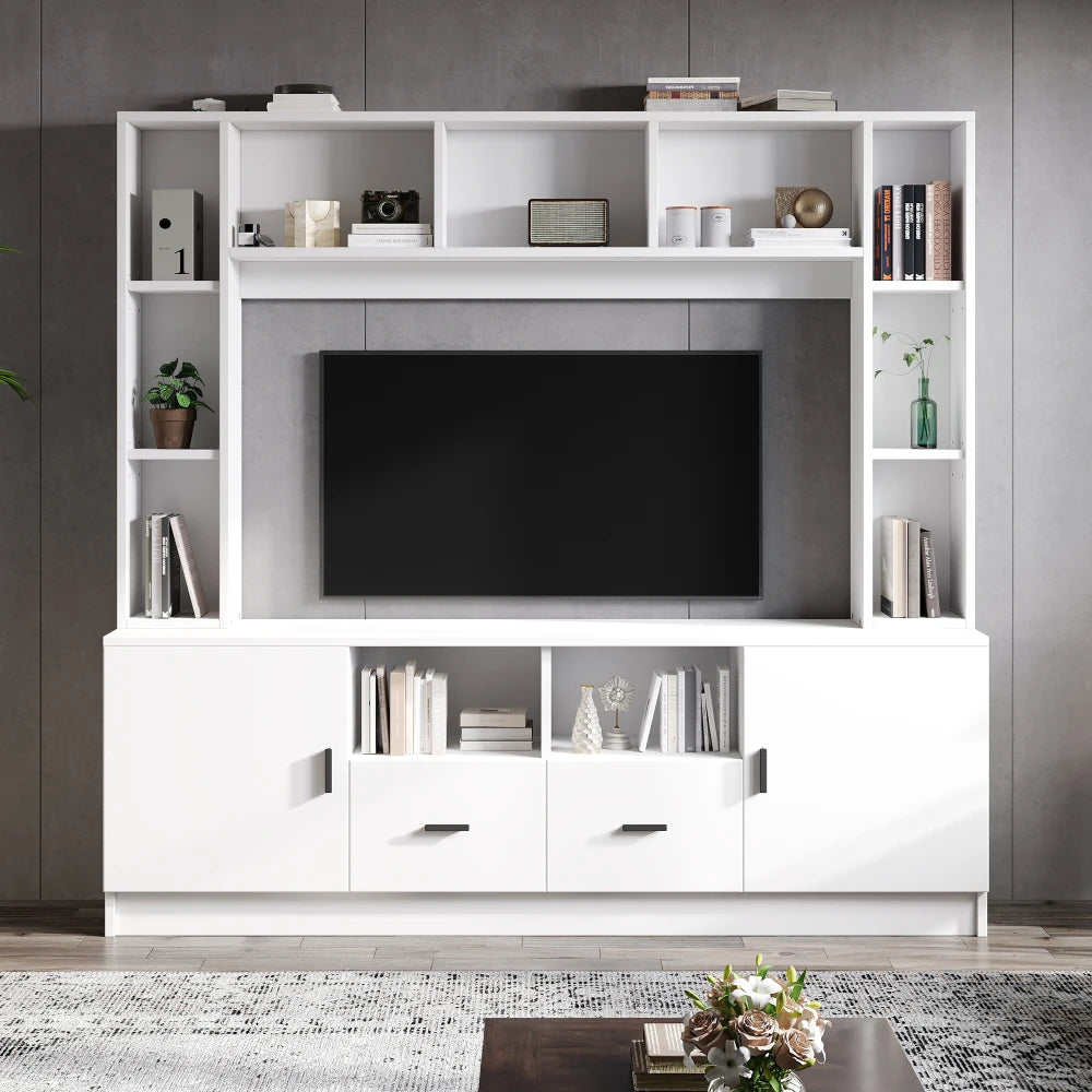 180*35*170cm TV Living Wall Set with Showcase, TV Cabinet Set, 2 Cabinets