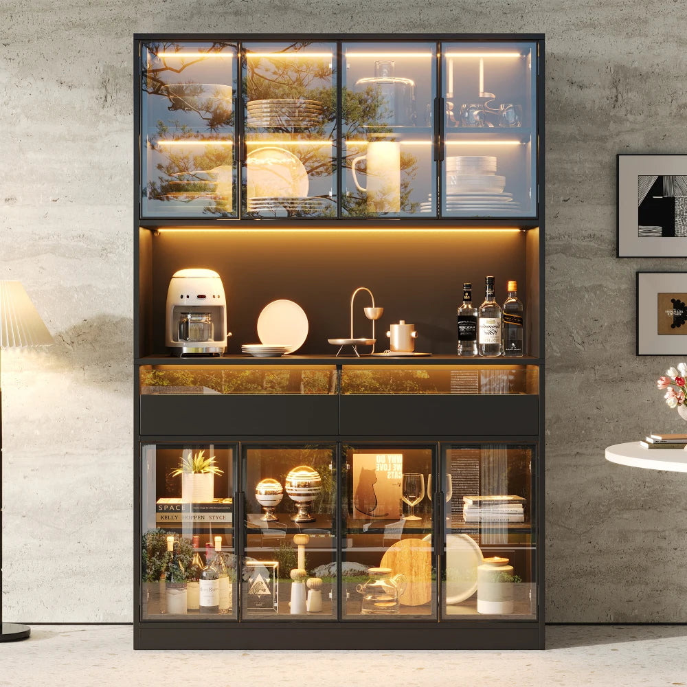 120x40x180cm Modern Glass Showcase Sideboard