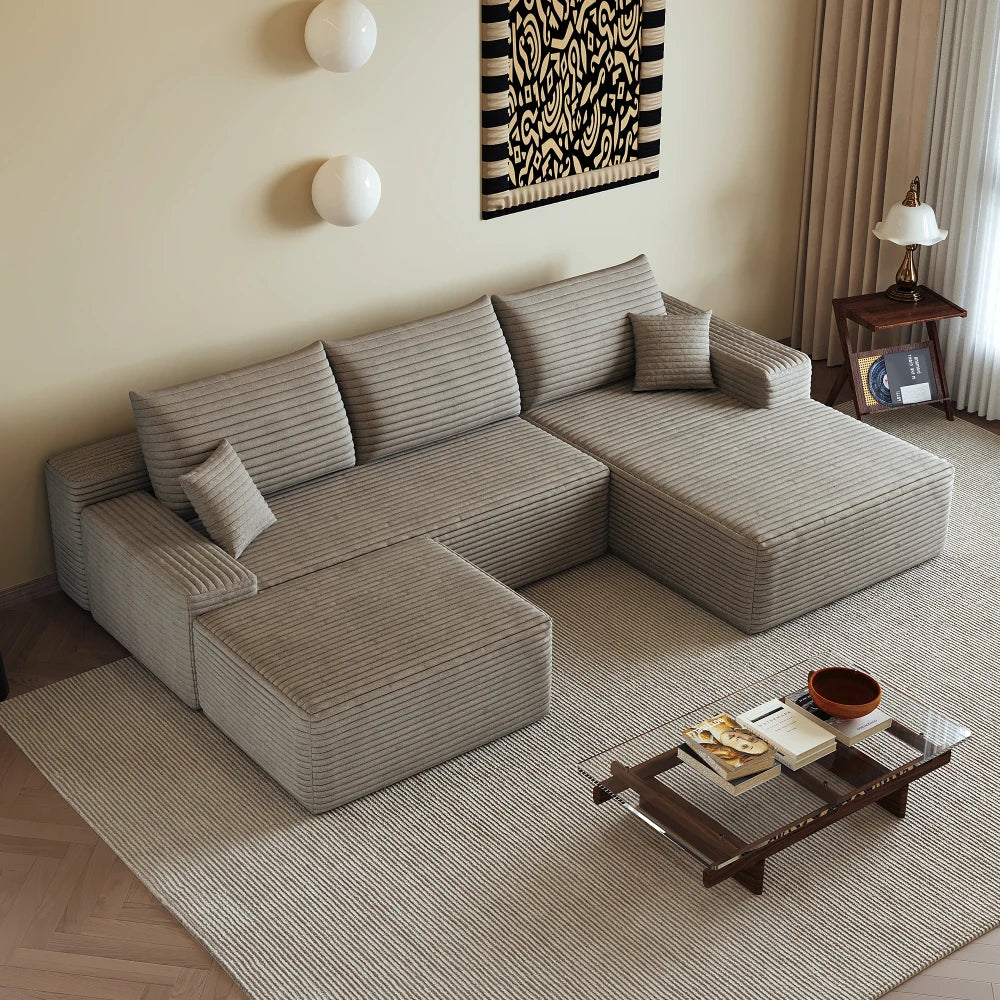 L-formet boneless hjørnesofa 270 cm med lænestol