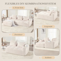Compact Sofa Soft, Modular Sofa with Side Pocket and Beverage Holder