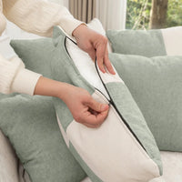 Round Sofa with 5 Pillows, Multi-Functional Reading Chair with Ottoman