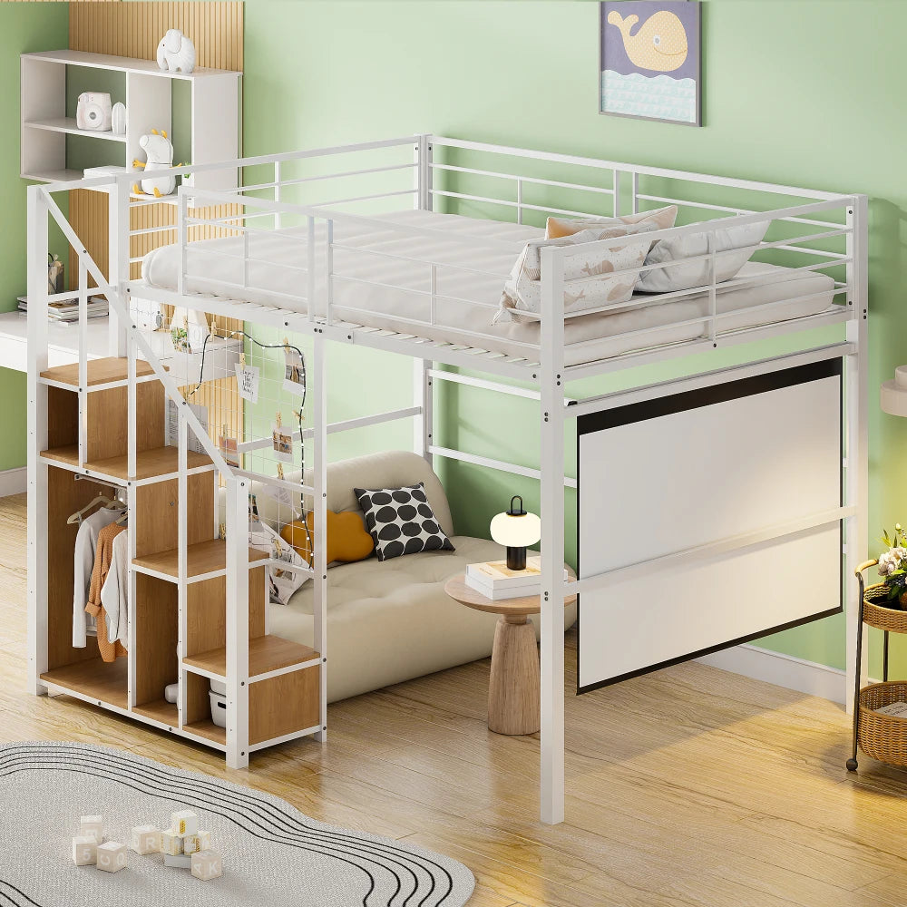 Modern High Bed with Safety Ladder 140*200