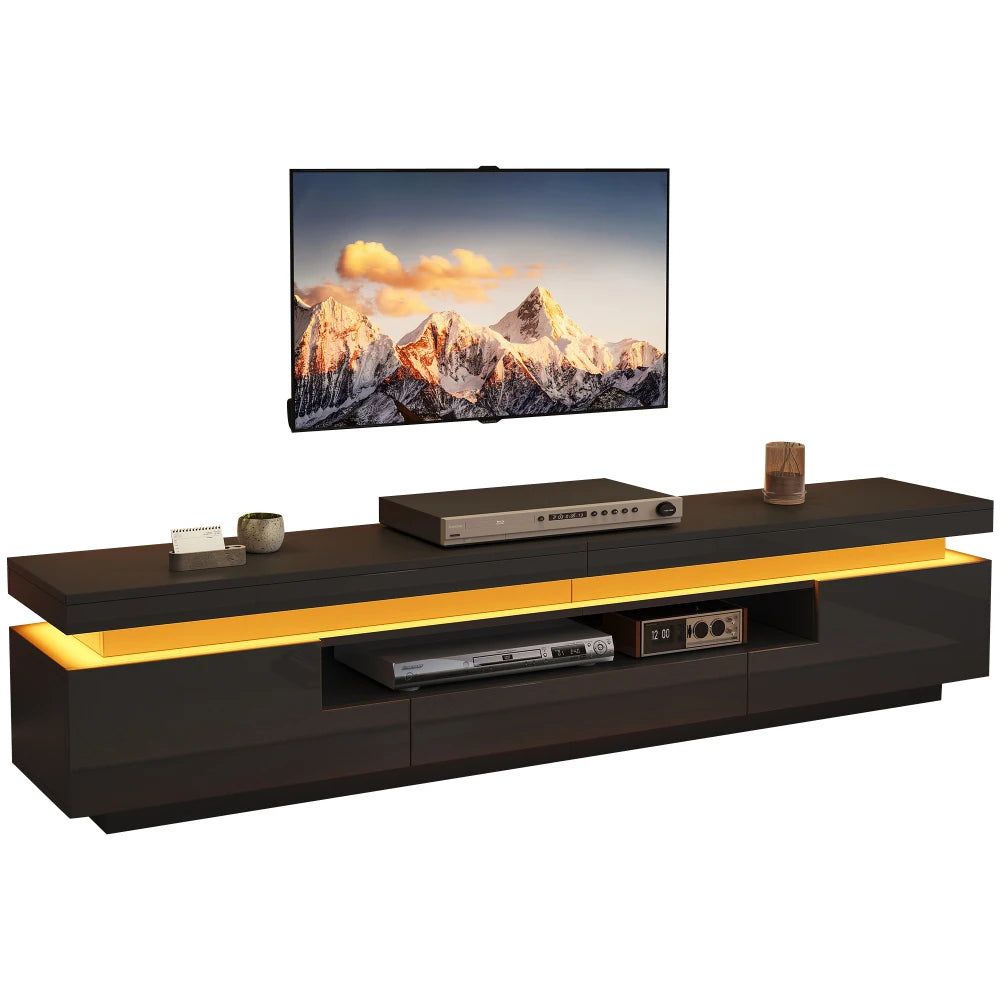 175×38×45cm High Gloss TV Stand Lowboard for Living Room