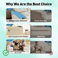 278cm U-Shaped Modular Sofa Bed