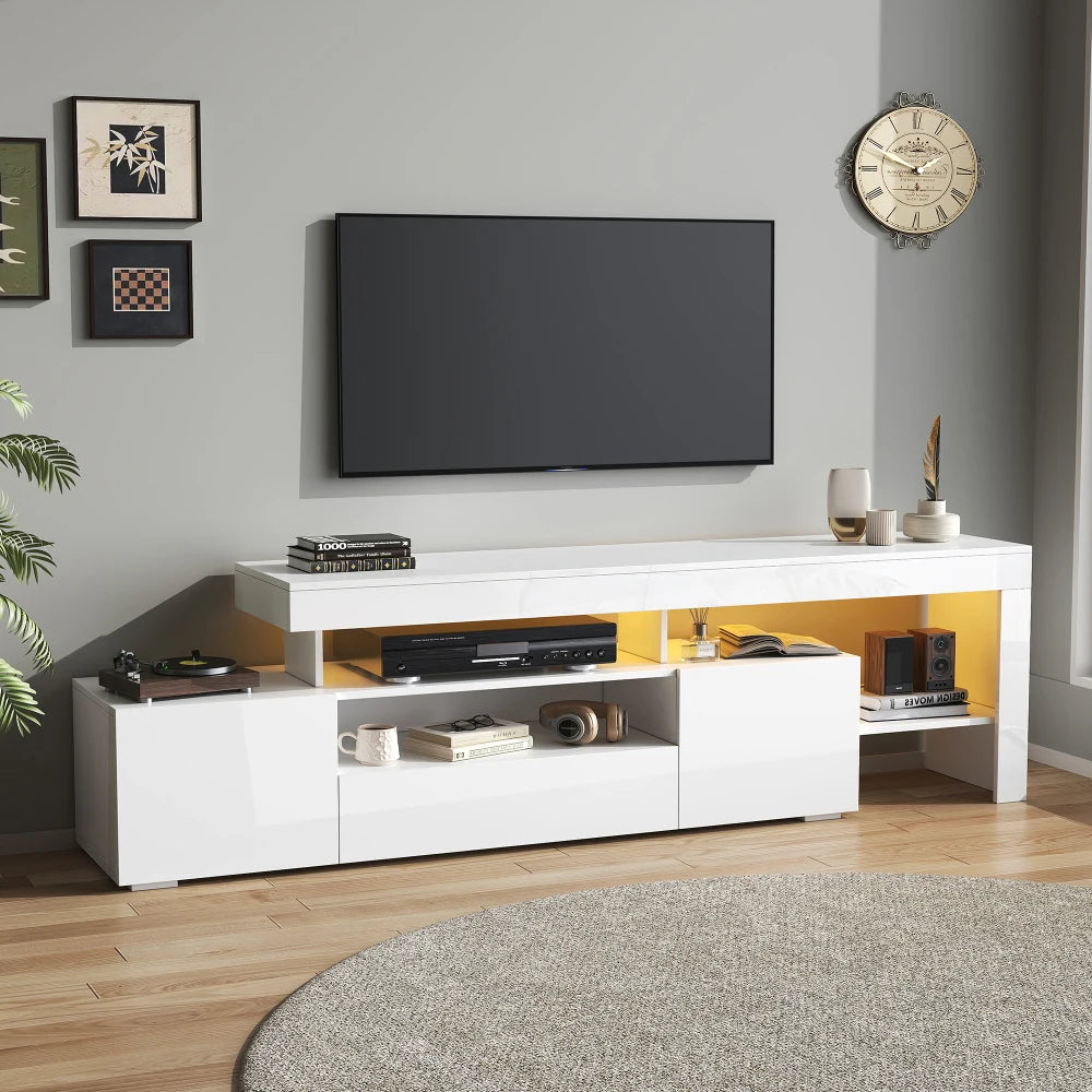 192*37*53cm Modern Living Room TV Cabinet with 3 Cabinets