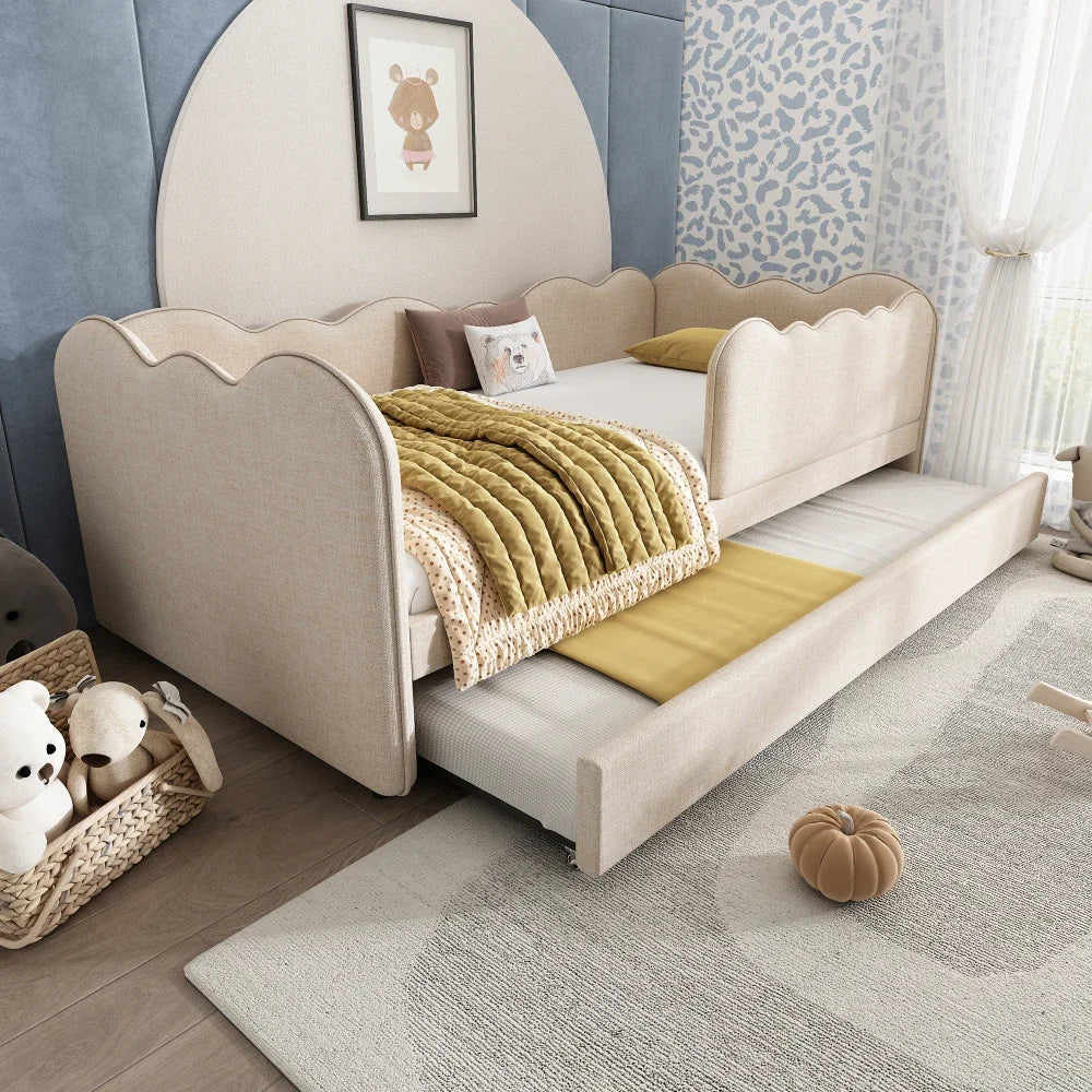 Modern Upholstered Bed Daybed 90x190cm, with Pull-out Bed 90x190cm
