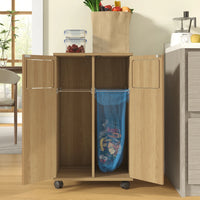 Rolling Trash Can Cabinet with Wheels