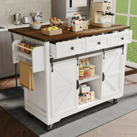 Kitchen Island, Dining Trolley with Pull-out Worktop