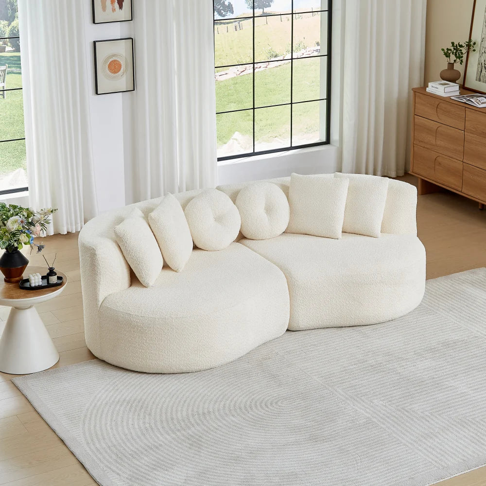 Modulær chenillesofa med buet design