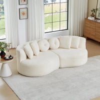 Modulær chenillesofa med buet design