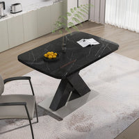 120CM-160CM Modern Rectangle Dining Table, Stretchable