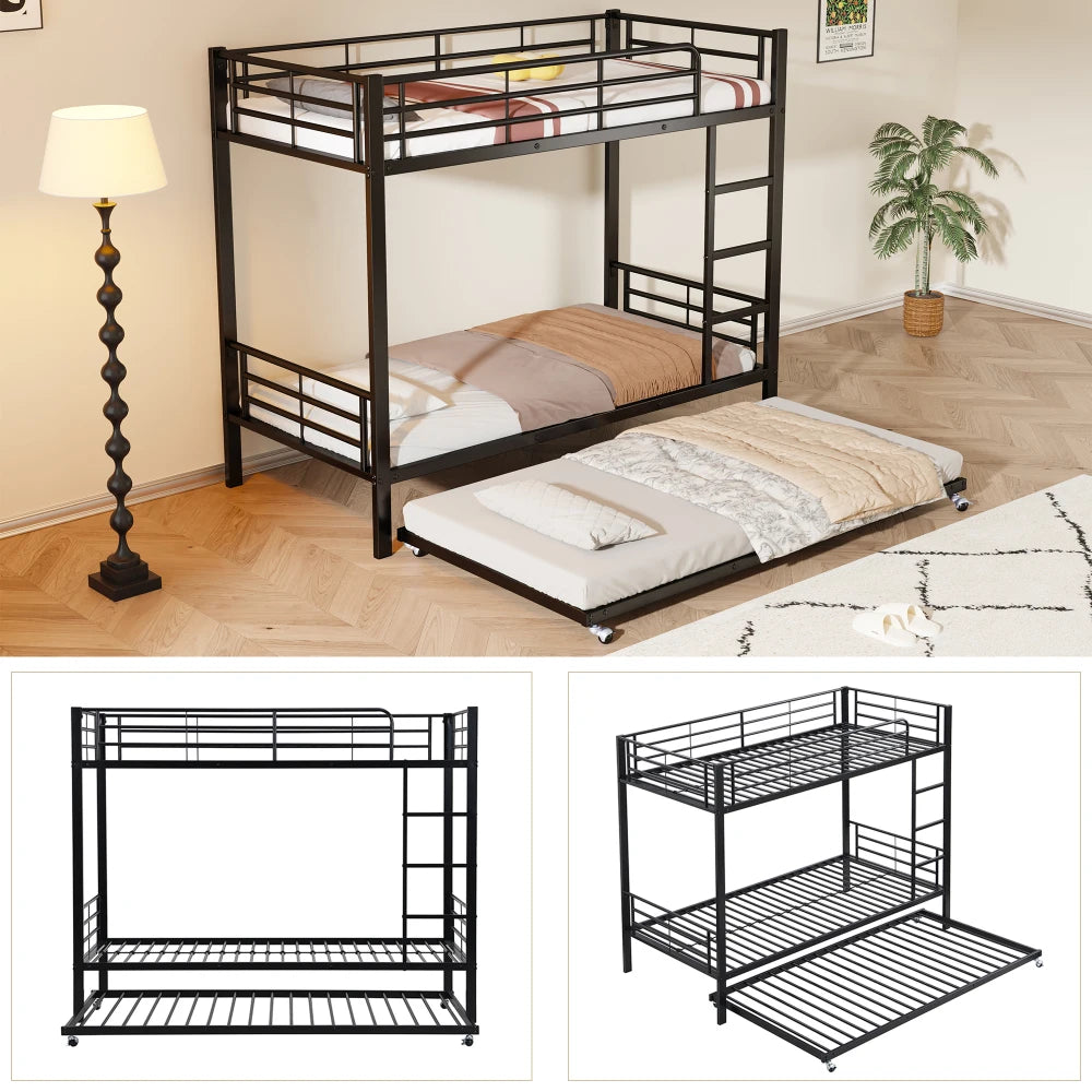 90x200cm&90x190cm Iron Bunk Bed, with Pull-out Bed