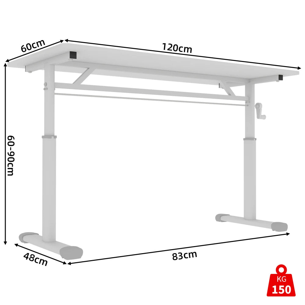 60×80cm/60×100cm/60×120cm Adjustable Height Lifting Study Desk Available for Kids