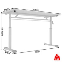 60×80cm/60×100cm/60×120cm Adjustable Height Lifting Study Desk Available for Kids