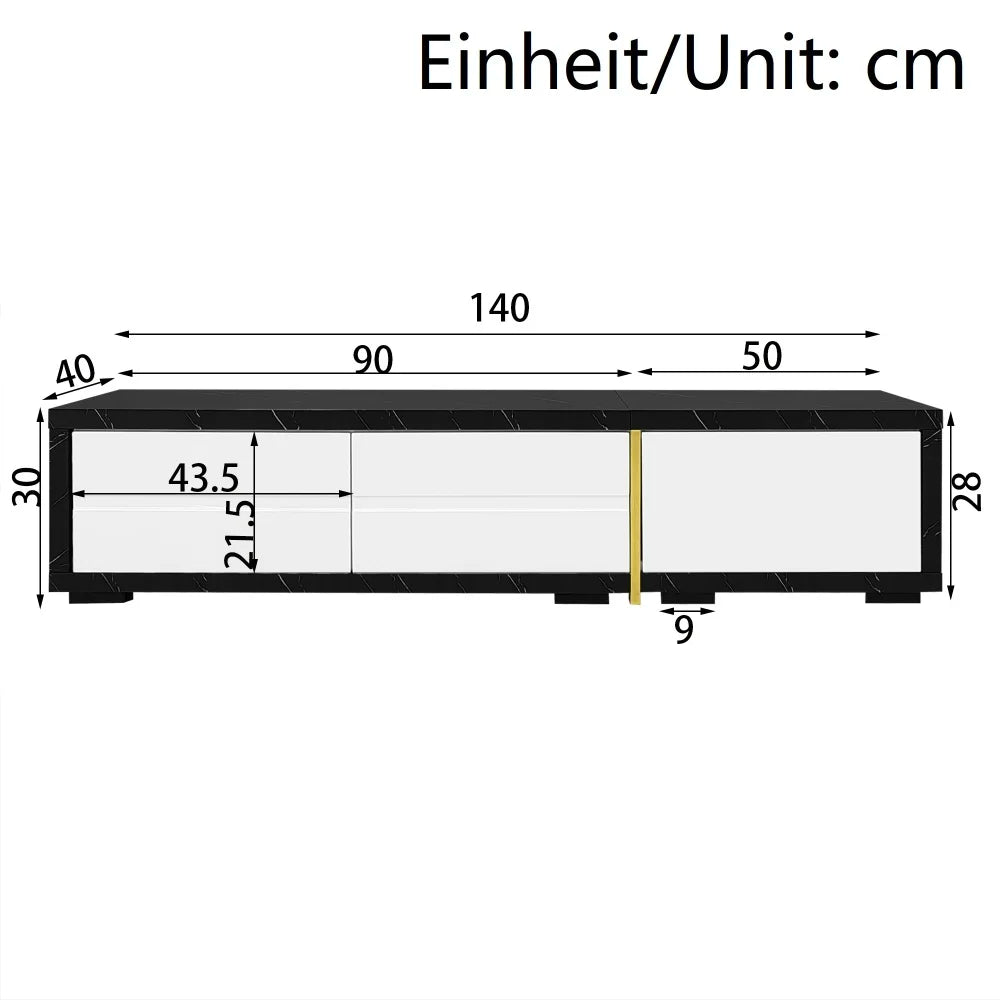 Modern TV Cabinet with Variable Length (140-260 Cm), Rotatable Function