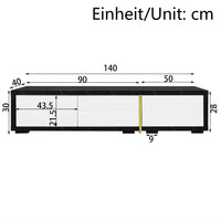 Modern TV Cabinet with Variable Length (140-260 Cm), Rotatable Function