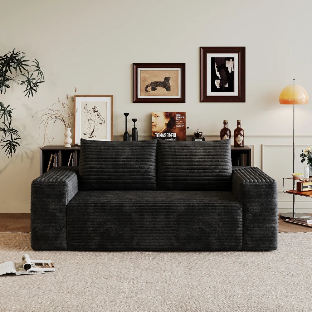 Komfortabel loveseat i fløjl, 180 cm