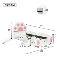 Cartoon Cute Pink Princess Bed Upholstered Bed, 90x200cm