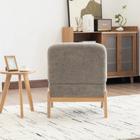 Fabric Lounge Chair, Soft Chenille Fabric and Stable Wooden Frame