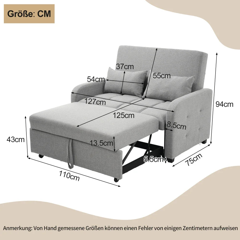 Multifunctional Folding Sofa Bed, Adjustable Back Sofa
