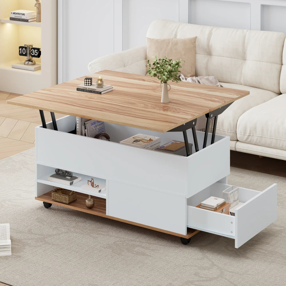 100*98*65cm Coffee Table Height Adjustable