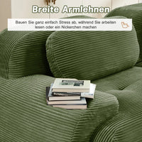 82'' Corner Sofa in Soft Cord Fabric, Modular Combined with Curved Armrests