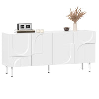 Modern Geometric Sideboard, with Irregular Curves, Living Room Cabinet