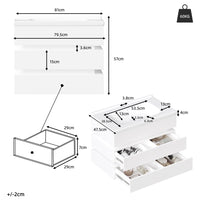 White Wall Mounted Bathroom Cabinet, Ceramic Sink Cabinet with Drawers