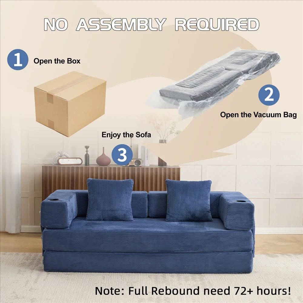 Free Combination Modular Upgrade Boneless Corduroy Floor Mattress Sofa