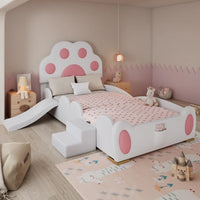 Cartoon Cute Pink Princess Bed Upholstered Bed, 90x200cm