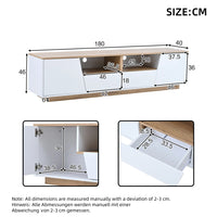 180*40*46cm TV Cabinet with 2 Drawers and LED