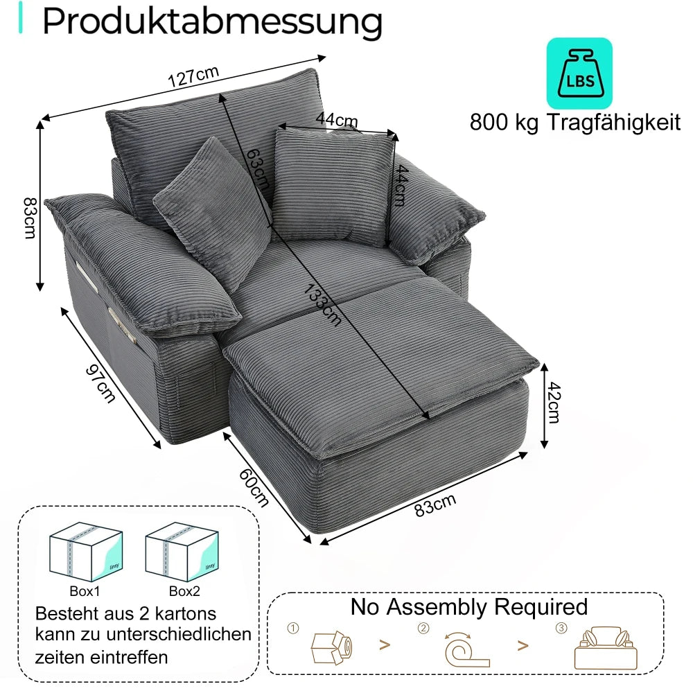 Boneless Cloud Sofa with Sleep Function