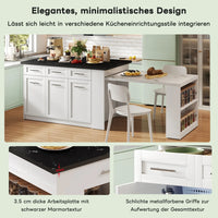 Kitchen Island with 150cm+96cm, Extendable Dining Table