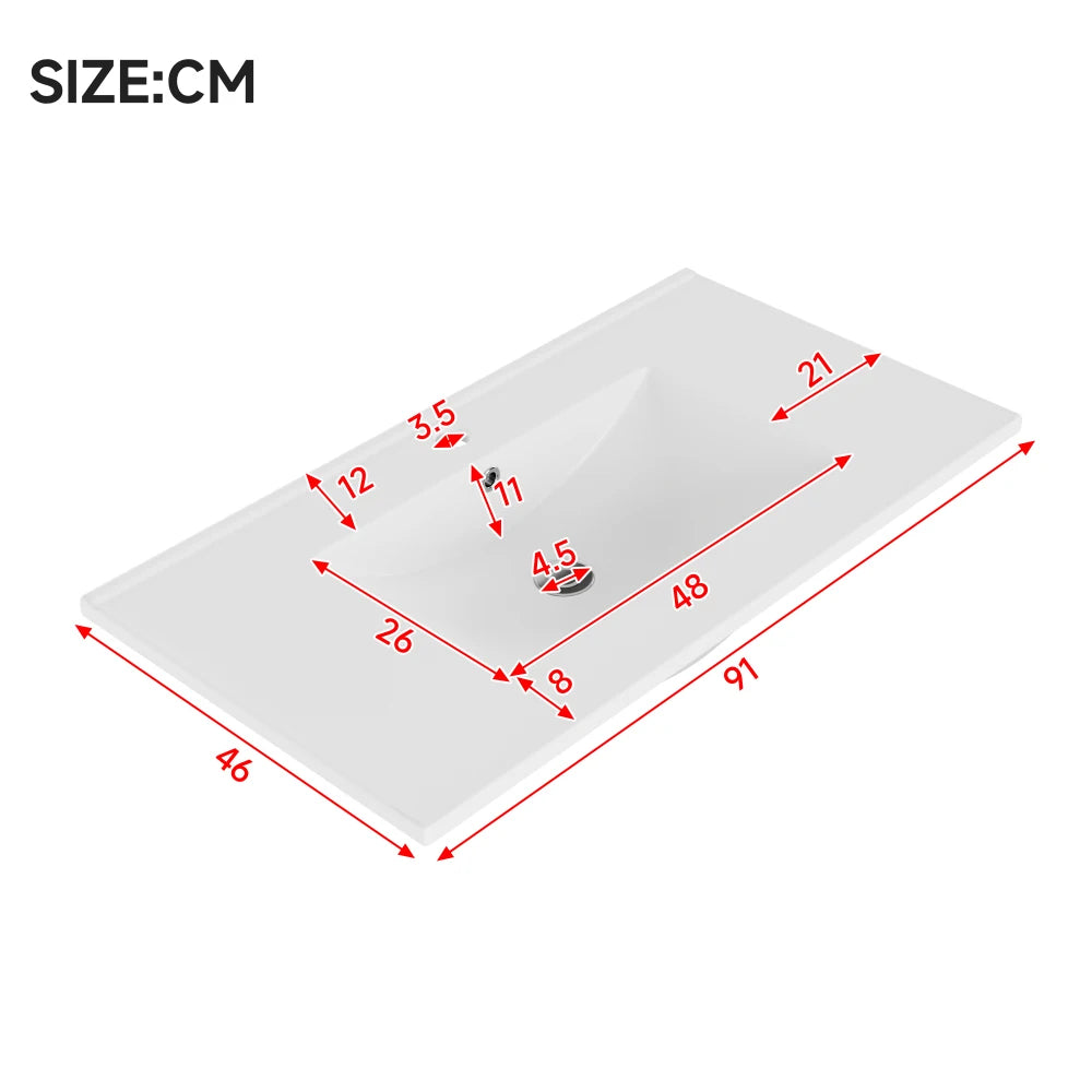 91x46x86, 5cm Freestanding Bathroom Sink