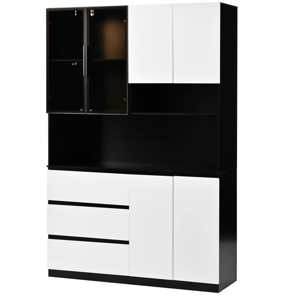 120.5×40×180CM Kitchen Storage Cabinet with 6 Doors
