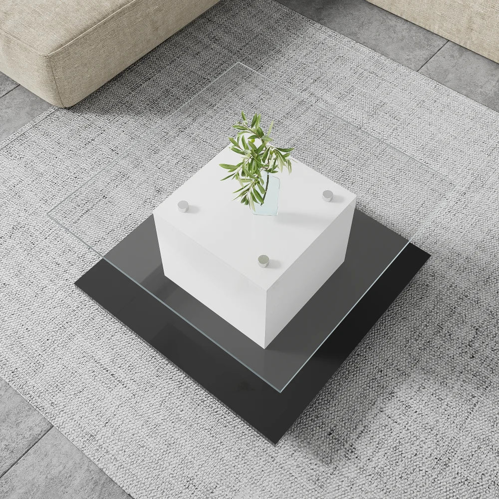 Modern Living Room Coffee Table, High-gloss Glass Coffee Table