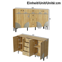 Modern Shoe Cabinet in Wooden Optics with Three Doors