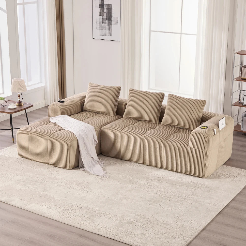 Kompakt modulsofa med sidelomme og kopholder
