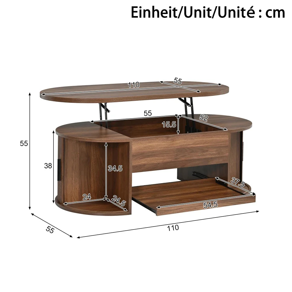 Lift Top Coffee Table with Hidden Storage Space