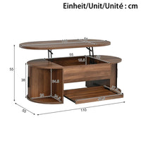 Lift Top Coffee Table with Hidden Storage Space
