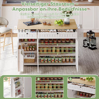 Kitchen Island with Folding Worktop