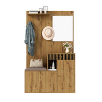 110 X 185, 5 X 37cm Compact Wardrobe, with Mirror and Cushions
