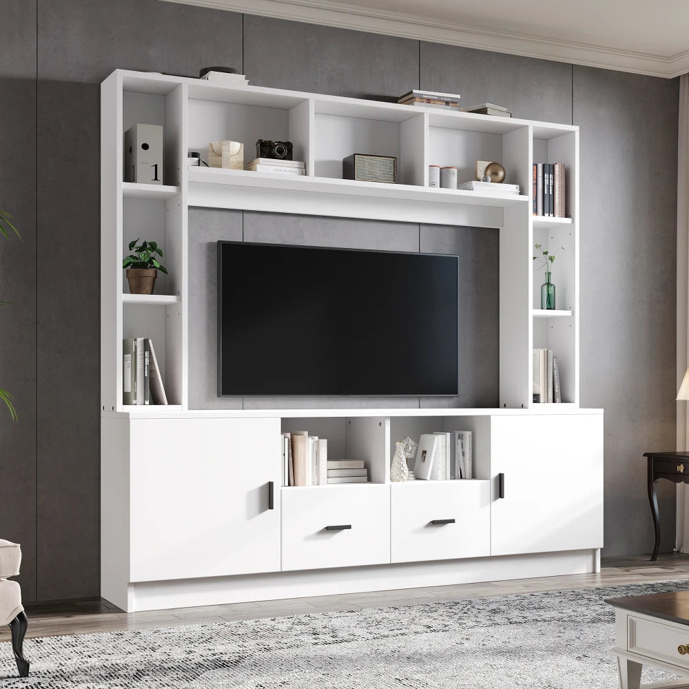 180*35*170cm TV Living Wall Set with Showcase, TV Cabinet Set, 2 Cabinets