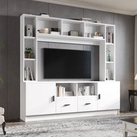 180*35*170cm TV Living Wall Set with Showcase, TV Cabinet Set, 2 Cabinets