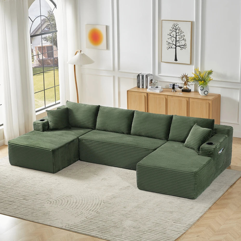 Boneless U-formet modulsofa uden stel