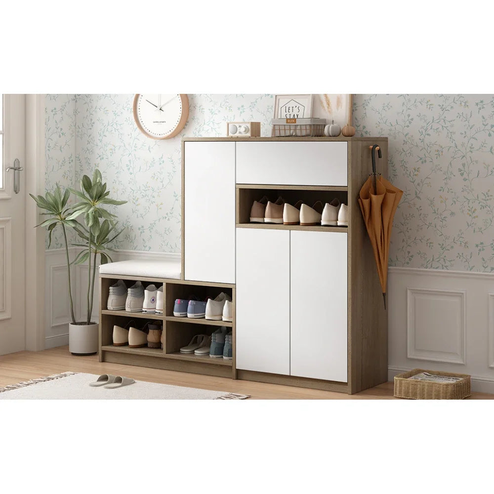 Shoe Cabinet, Shoe Bench, Shoe Rack with Padded Seat