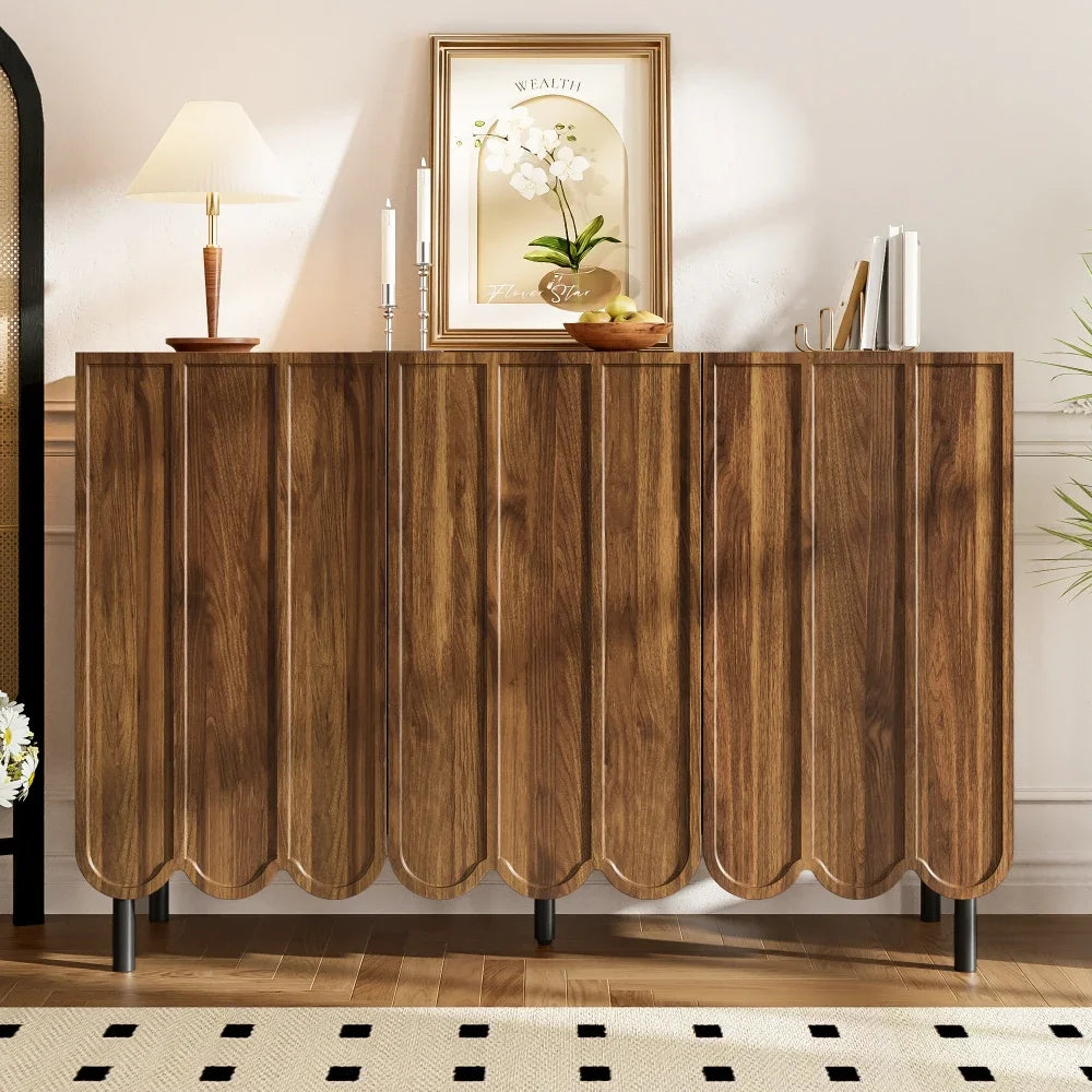 Modern Wooden Sideboard with 120x35x80 Cm Handle-free