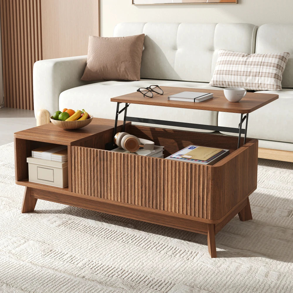Modern Coffee Table with Lifting Function, Wave Optics