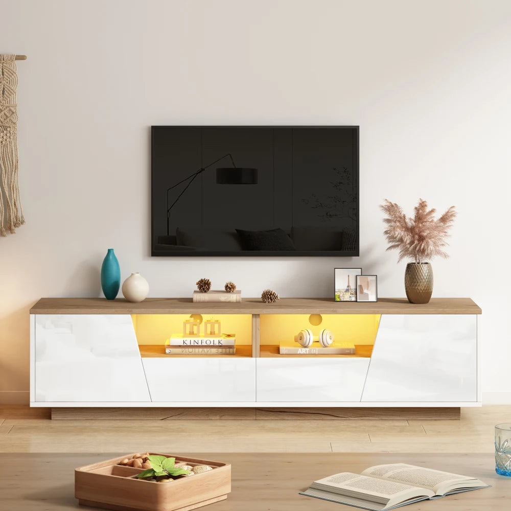 180*40*46cm TV Cabinet with 2 Drawers and LED