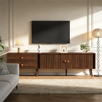 180x40x46.5cm TV Cabinet in Walnut Wood Optics, TV Stand with 2 Drawers